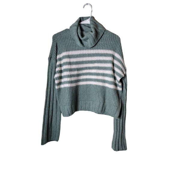 SO Sweaters - So Sweater Womens XS Cropped Textured Turtleneck Long Sleeve